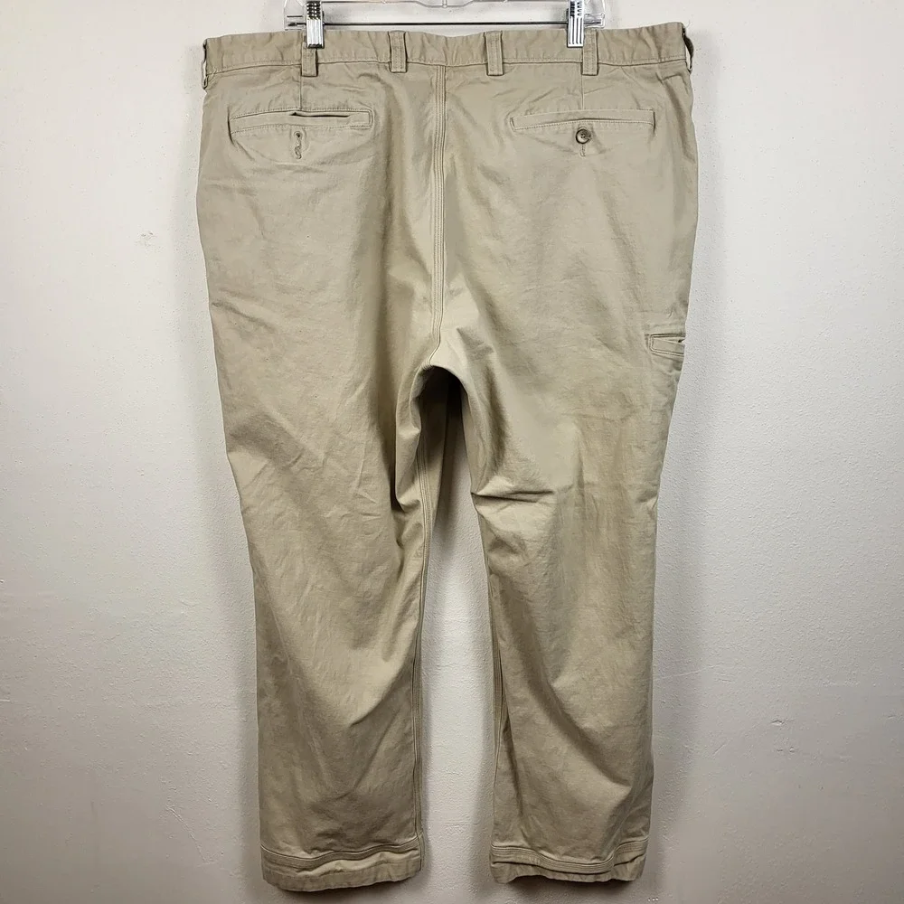 Duluth Trading Ballroom Flex Utility Work Pants Mens 44x32 Tan Straight Leg